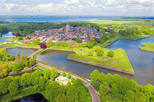 Aerial from the city Naarden in the Netherlands