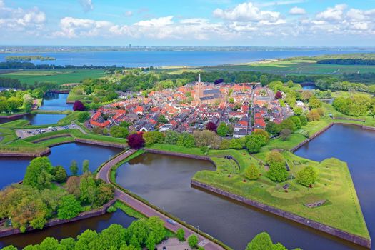 Aerial from the city Naarden in the Netherlands