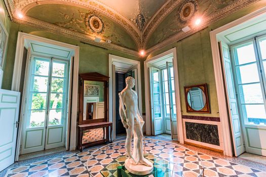 TREMEZZO, ITALY, JUNE 03, 2019 : interiors of villa Carlotta, on lake Como, june 03, 2019, in Tremezzo, italy