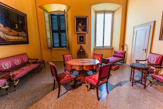 TREMEZZO, ITALY, JUNE 03, 2019 : interiors of villa Carlotta, on lake Como, june 03, 2019, in Tremezzo, italy