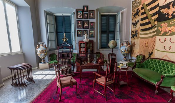 TREMEZZO, ITALY, JUNE 03, 2019 : interiors of villa Carlotta, on lake Como, june 03, 2019, in Tremezzo, italy