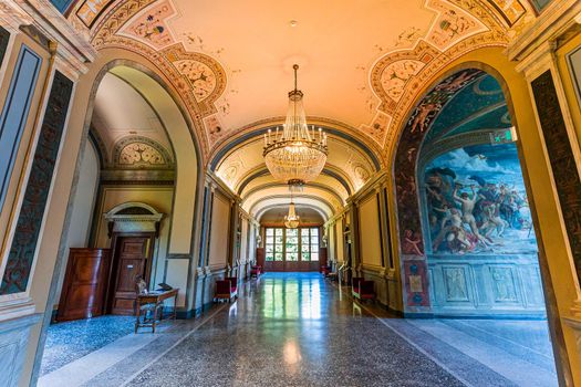 TREMEZZO, ITALY, JUNE 03, 2019 : interiors of villa Carlotta, on lake Como, june 03, 2019, in Tremezzo, italy