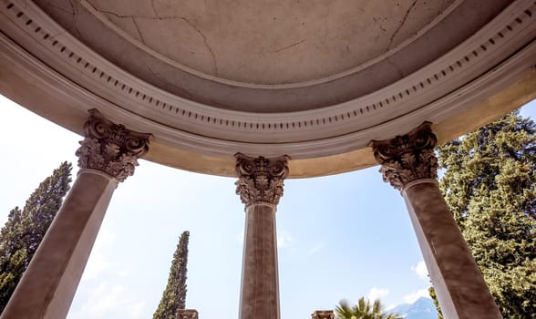 VARENNA, ITALY, JUNE 05, 2019 : exteriors and gardens of villa Monastero, on lake Como, june 05, 2019, in Varenna, italy