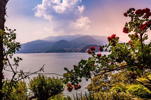 VARENNA, ITALY, JUNE 05, 2019 : exteriors and gardens of villa Monastero, on lake Como, june 05, 2019, in Varenna, italy