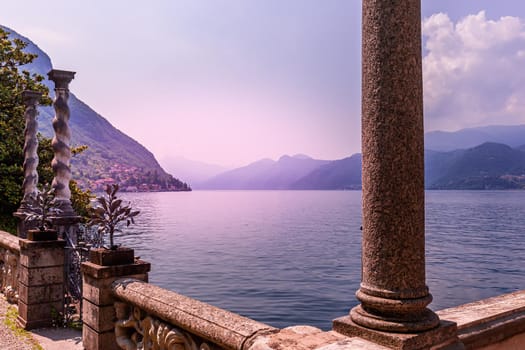 VARENNA, ITALY, JUNE 05, 2019 : exteriors and gardens of villa Monastero, on lake Como, june 05, 2019, in Varenna, italy