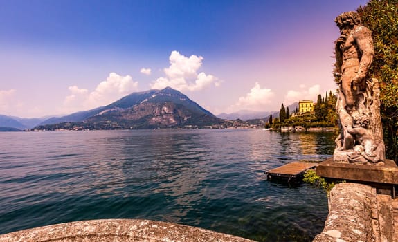 VARENNA, ITALY, JUNE 05, 2019 : exteriors and gardens of villa Monastero, on lake Como, june 05, 2019, in Varenna, italy