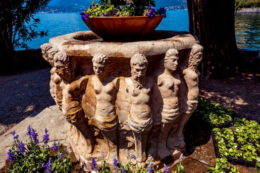 VARENNA, ITALY, JUNE 05, 2019 : exteriors and gardens of villa Monastero, on lake Como, june 05, 2019, in Varenna, italy