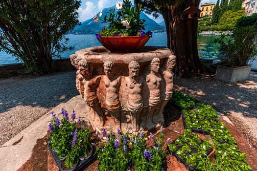 VARENNA, ITALY, JUNE 05, 2019 : exteriors and gardens of villa Monastero, on lake Como, june 05, 2019, in Varenna, italy