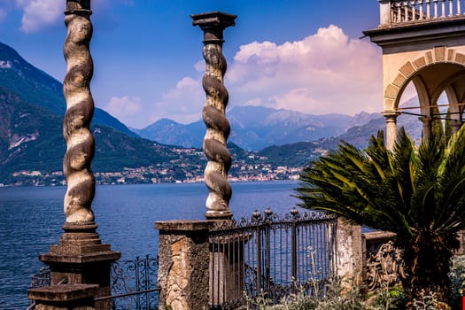 VARENNA, ITALY, JUNE 05, 2019 : exteriors and gardens of villa Monastero, on lake Como, june 05, 2019, in Varenna, italy