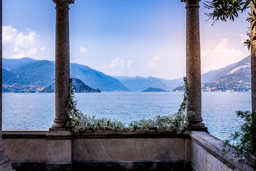 VARENNA, ITALY, JUNE 05, 2019 : exteriors and gardens of villa Monastero, on lake Como, june 05, 2019, in Varenna, italy