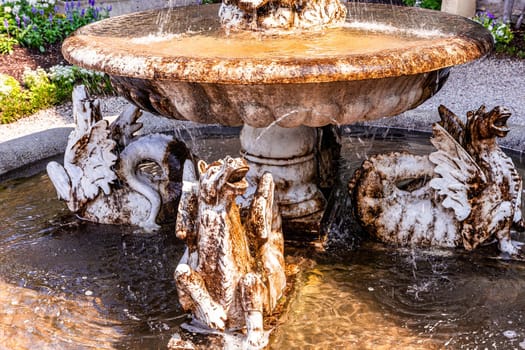 VARENNA, ITALY, JUNE 05, 2019 : exteriors and gardens of villa Monastero, on lake Como, june 05, 2019, in Varenna, italy