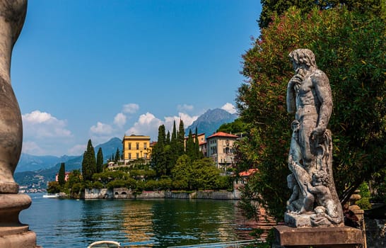 VARENNA, ITALY, JUNE 05, 2019 : exteriors and gardens of villa Monastero, on lake Como, june 05, 2019, in Varenna, italy