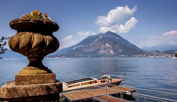 VARENNA, ITALY, JUNE 05, 2019 : exteriors and gardens of villa Monastero, on lake Como, june 05, 2019, in Varenna, italy