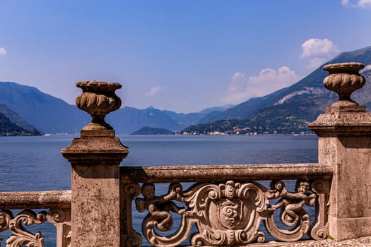 VARENNA, ITALY, JUNE 05, 2019 : exteriors and gardens of villa Monastero, on lake Como, june 05, 2019, in Varenna, italy