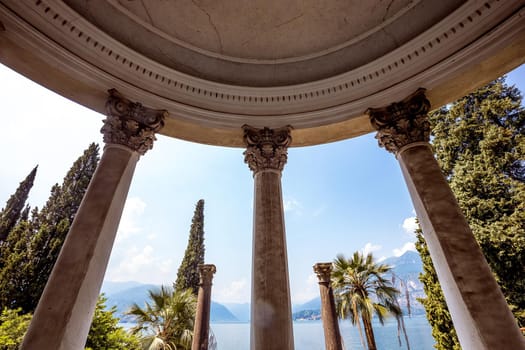 VARENNA, ITALY, JUNE 05, 2019 : exteriors and gardens of villa Monastero, on lake Como, june 05, 2019, in Varenna, italy