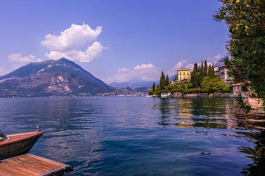 VARENNA, ITALY, JUNE 05, 2019 : exteriors and gardens of villa Monastero, on lake Como, june 05, 2019, in Varenna, italy