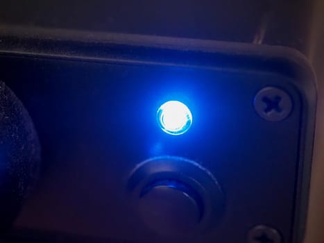 blue led light on an electronic device