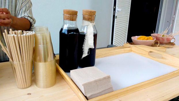 Tasty Organic vermouth for sale at a market stall