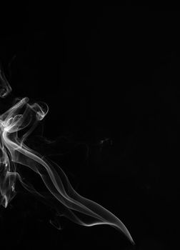 Smoke on a black background.