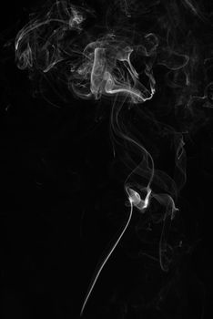 Smoke on a black background.