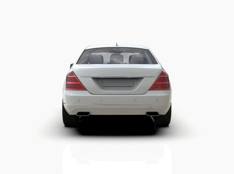 Generic and Brandless Luxury Car Isolated on White 3d Illustration, Contemporary Sedan Studio, Dealership Automobile Industry, Auto Transport, Infographics Automotive Background, City Vehicle Template