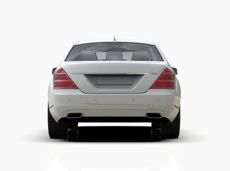 Generic and Brandless Luxury Car Isolated on White 3d Illustration, Contemporary Sedan Studio, Dealership Automobile Industry, Auto Transport, Infographics Automotive Background, City Vehicle Template