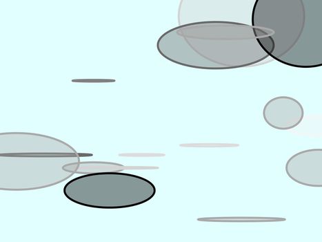 Abstract minimalist grey illustration with ellipses and light cyan background