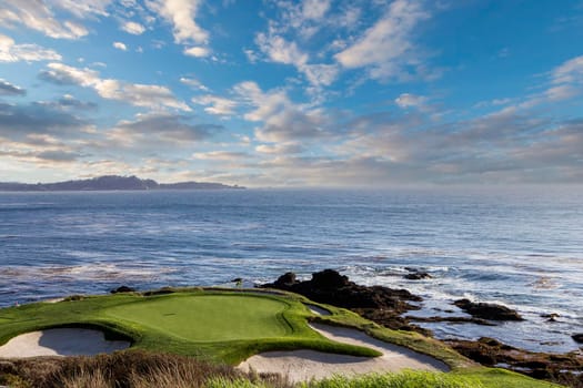 A view of Pebble Beach golf  course, hole 7, Monterey, California, USA