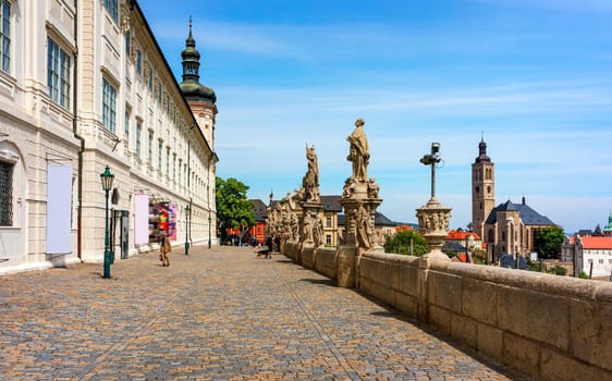 View of Kutna Hora with Saint Barbara's Church that is a UNESCO world heritage site, Czech Republic. Historic center of Kutna Hora, Czech Republic, Europe. 