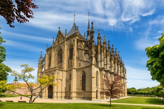 View of Kutna Hora with Saint Barbara's Church that is a UNESCO world heritage site, Czech Republic. Historic center of Kutna Hora, Czech Republic, Europe. 