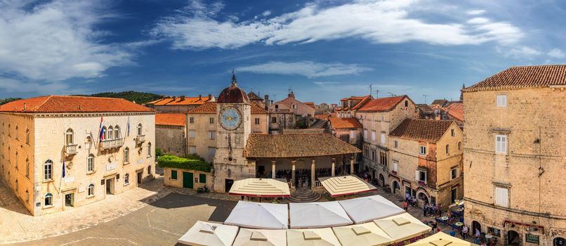 Old town of Trogir in Dalmatia, Croatia. Trogir old town. Near Split in Croatia. The picturesque and historical city of Trogir in Balkan, Dalmatia, Croatia.