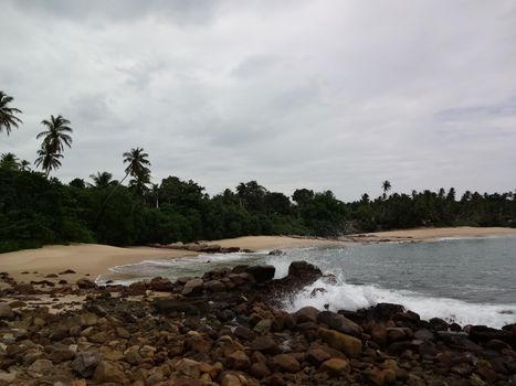 Beach near the city of Mirissa, Sri Lanka.