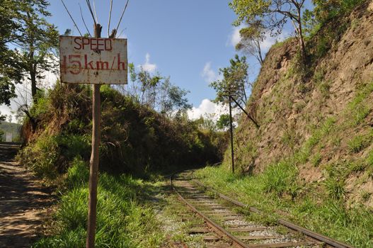 Rail road near the city of Ella, Sri Lanka.