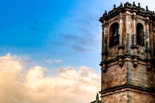 Renaissance square in Alcaraz called Plaza Mayor with the Tardon and the Trinidad Towers.