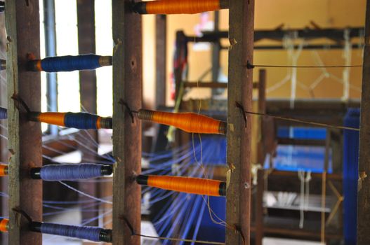 A weaving machine in a factory in Sri Lanka.