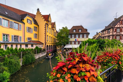 Colmar, Alsace, France. Petite Venice, water canal and traditional half timbered houses. Colmar is a charming town in Alsace, France. Beautiful view of colorful romantic city Colmar, France, Alsace.