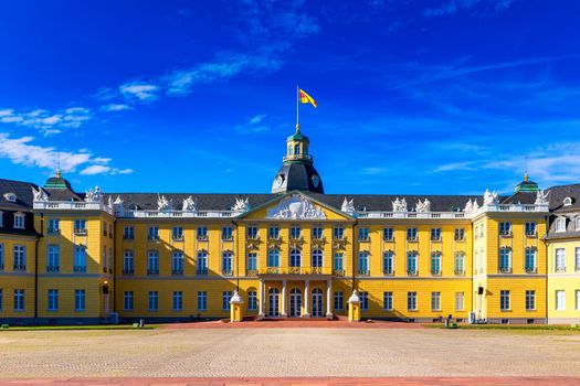 Karlsruhe Palace. The 18th century Karlsruhe Palace (German: Karlsruher Schloss). Karlsruhe, Baden-Wuerttemberg, Germany.