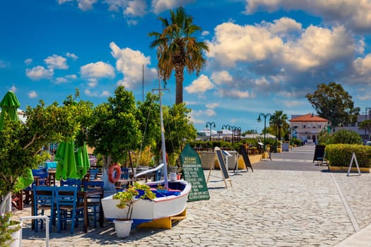 Lixouri is the second largest city of Kefalonia, Greece. View of city and port of Lixouri, Cefalonia island, Ionian, Greece. 