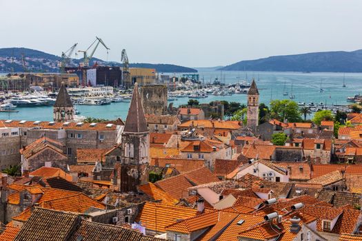 Old town of Trogir in Dalmatia, Croatia. Trogir old town. Near Split in Croatia. The picturesque and historical city of Trogir in Balkan, Dalmatia, Croatia.