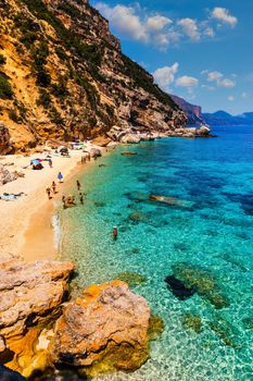 Cala Mariolu beach in Sardinia. Cala Mariolu famous beach. Italy Sardinia Nuoro province National Park of the Bay of Orosei and Gennargentu Cala Mariolu listed as World Heritage. Sardinia, Italy.