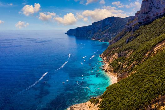 Island of Sardinia, Mediterranean rugged coast, Italy. Mediterranean island of Sardinia (Sardegna), Italy. Cliffs at the eastern shore, Sardinia, Italy.