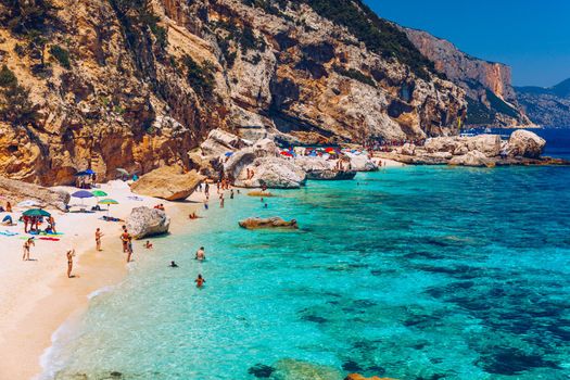 Cala Mariolu beach in Sardinia. Cala Mariolu famous beach. Italy Sardinia Nuoro province National Park of the Bay of Orosei and Gennargentu Cala Mariolu listed as World Heritage. Sardinia, Italy.
