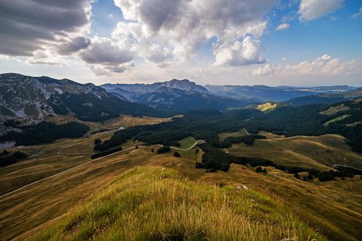 View from mountain peak on Zelengora mountain, Dinaric Alps, Bosnia and Herzegovina