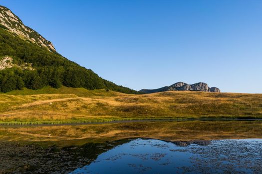 Mountain clifs and Borilovacko lake, Zelengora mountain, Dinaric Alps, Bosnia and Herzegovina