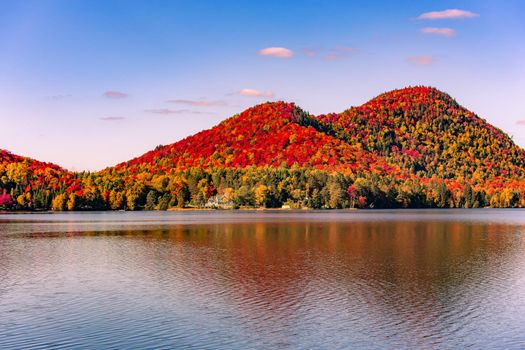 view of the Lac-Superieur, in Laurentides, Mont-tremblant, Quebec, Canada