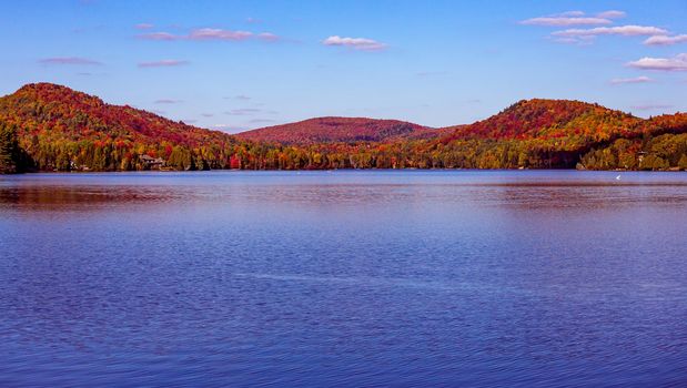 view of the Lac-Superieur, in Laurentides, Mont-tremblant, Quebec, Canada