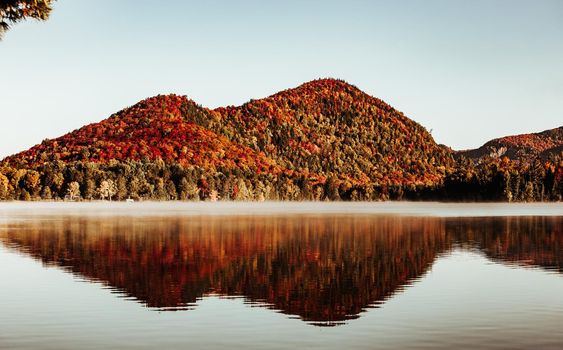 view of the Lac-Superieur, in Laurentides, Mont-tremblant, Quebec, Canada