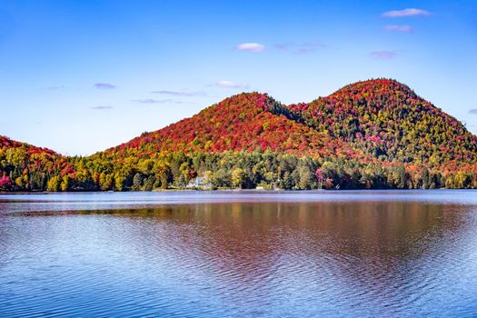 view of the Lac-Superieur, in Laurentides, Mont-tremblant, Quebec, Canada