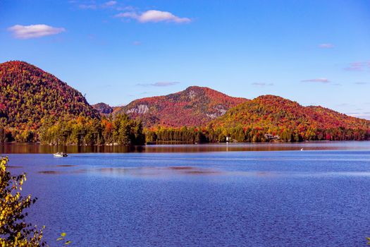 view of the Lac-Superieur, in Laurentides, Mont-tremblant, Quebec, Canada