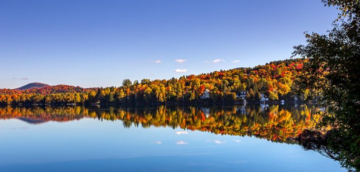 view of the Lac-Superieur, in Laurentides, Mont-tremblant, Quebec, Canada